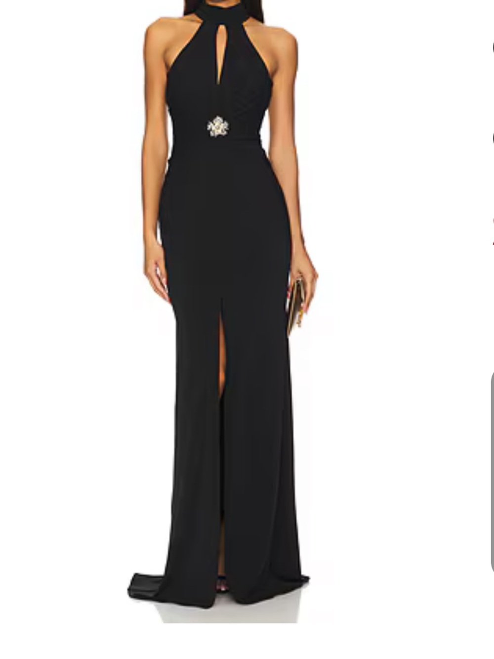 Cinq à Sept Sandry Gown Black Halter Keyhole Maxi Dress Size 8